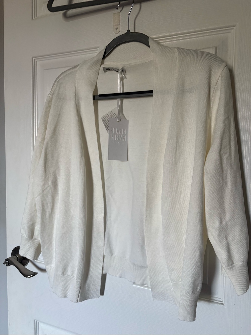Grace Karin White Cardigan No Buttons
